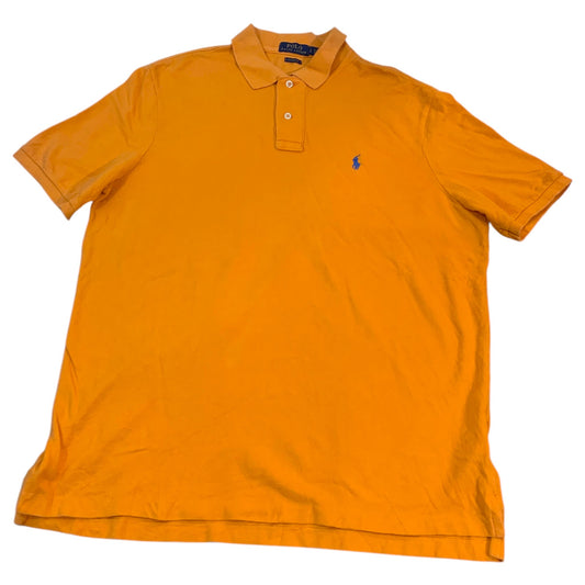 Camisa Polo Laranja Ralph Lauren Classic Fit – Tamanho L, 100% Algodão