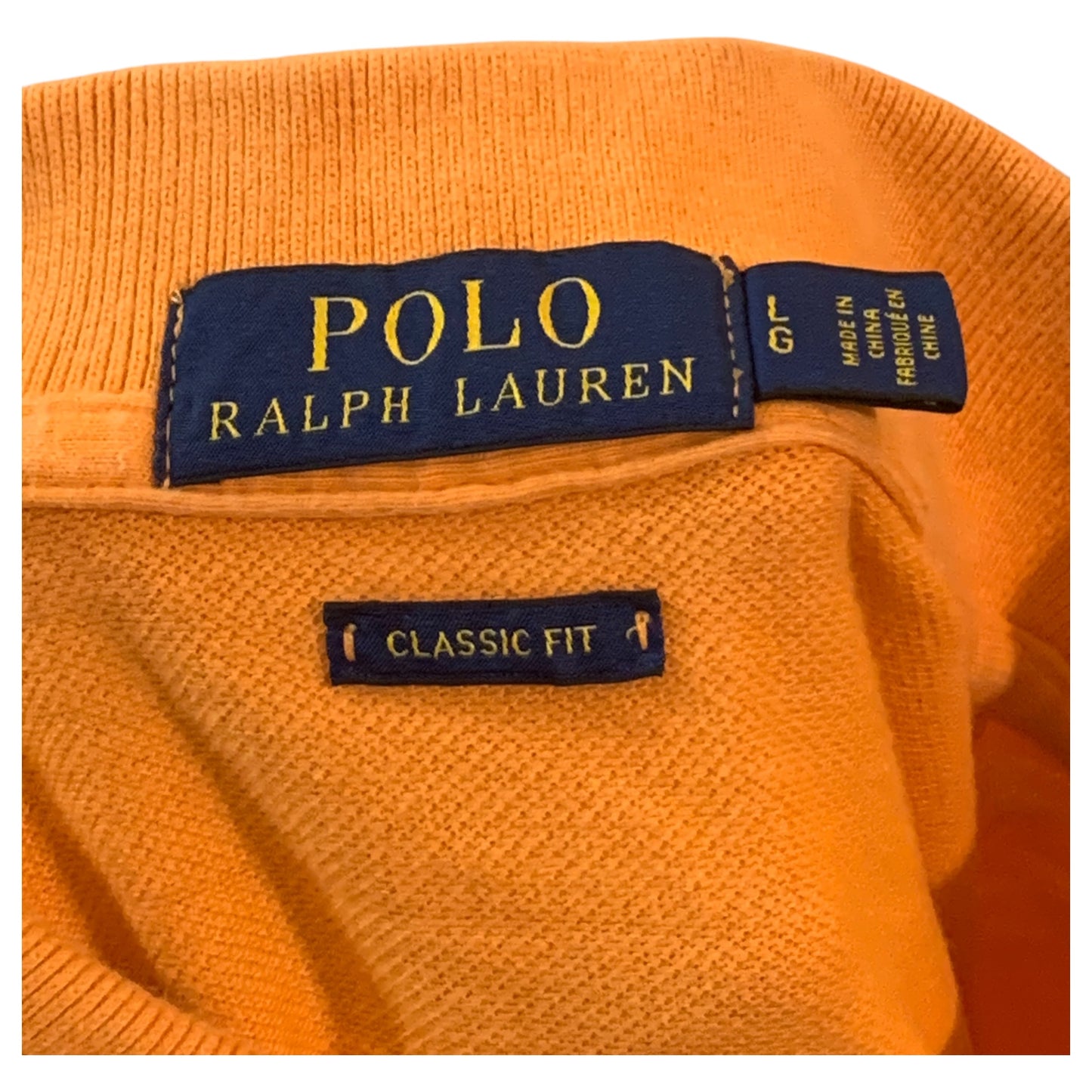 Camisa Polo Laranja Ralph Lauren Classic Fit – Tamanho L, 100% Algodão