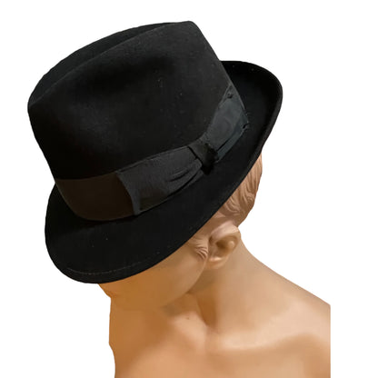 Chapeu Tipo Fedora em Feltro Preto - Barbetto & Leão