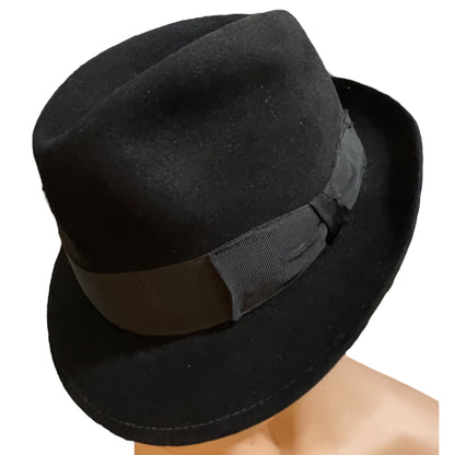 Chapeu Tipo Fedora em Feltro Preto - Barbetto & Leão