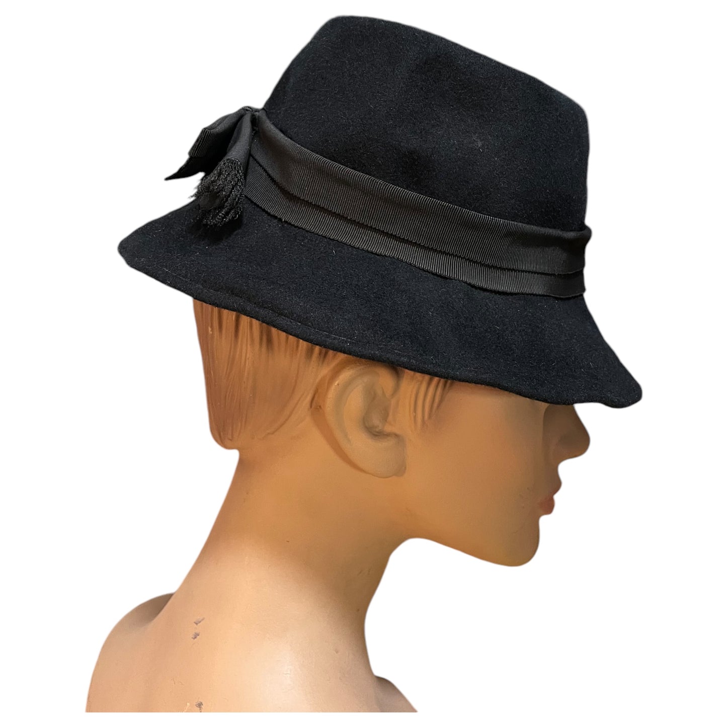 Chapeu de Feltro Preto Feminino - Modelo Charleston Anos 20 Chapelaria Gardenia