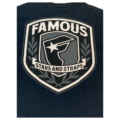 Camiseta T-Shirt Azul Marinho Y2K Famous Stars and Straps Vintage