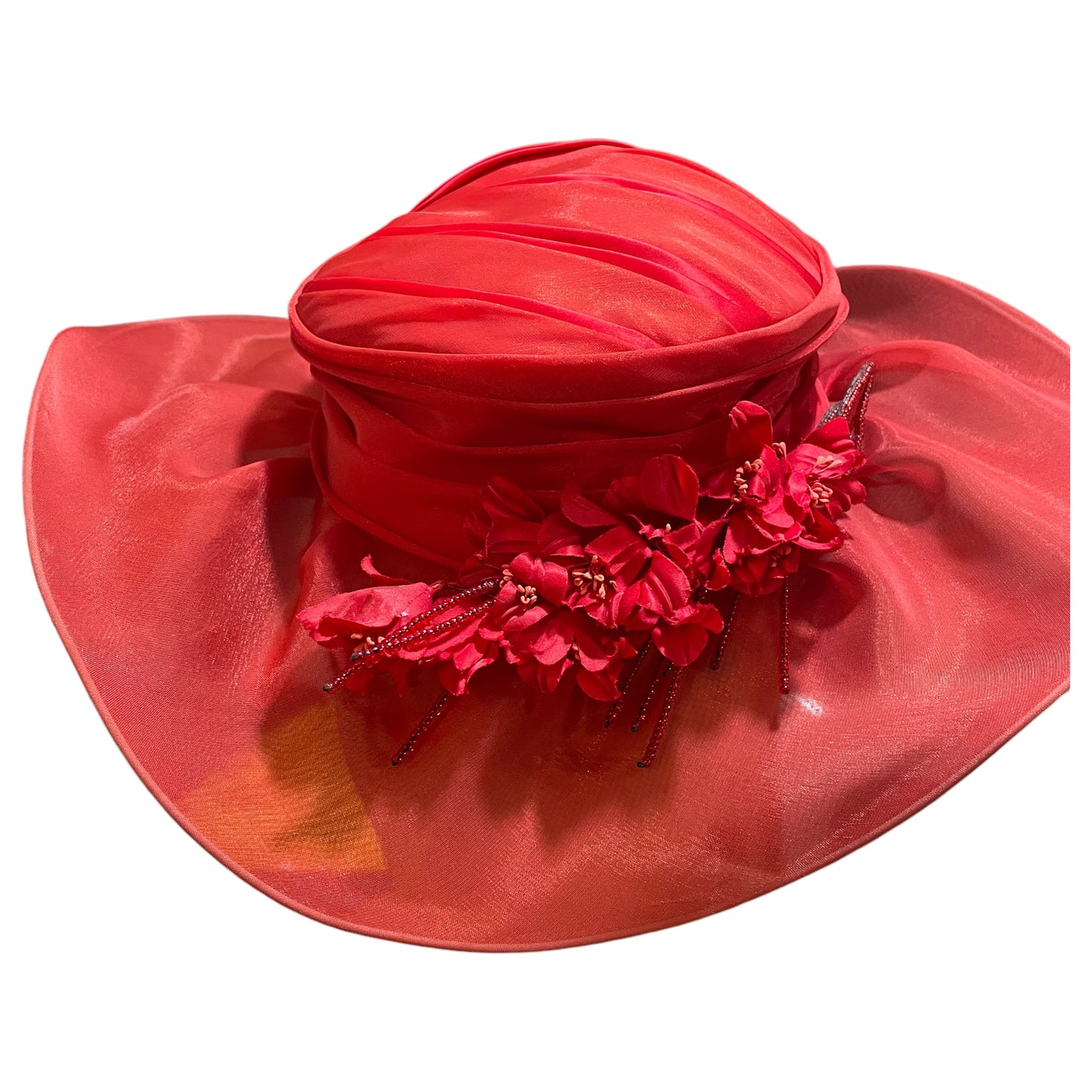 Chapéu em Organza Vermelho para Festas