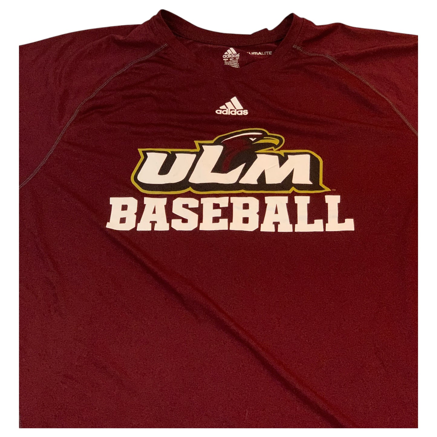 Camiseta Adidas ULM Warhawks Baseball com Mascote Águia - Climalite, Tamanho XL