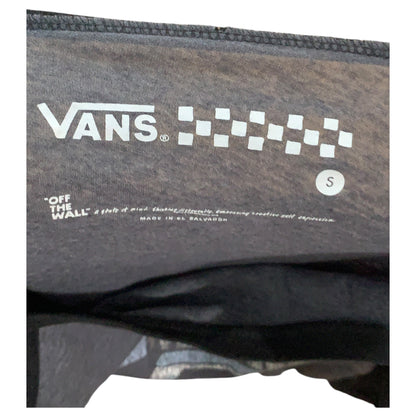 Vans Grey and Black Long Sleeve T-Shirt with Geometric Print - Size S