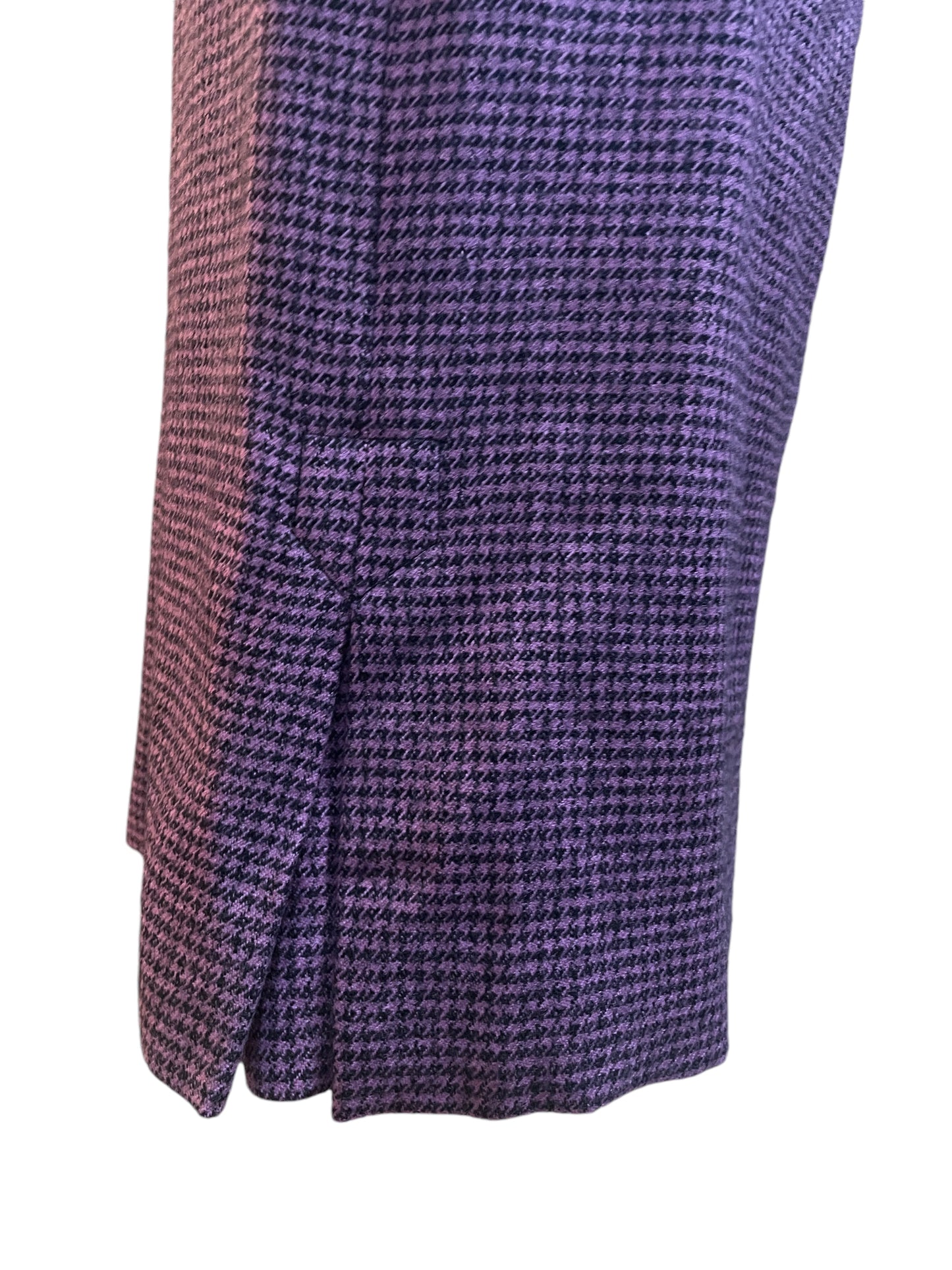 Vintage Purple Checked Wool Blazer and Skirt Set – 80s/90s