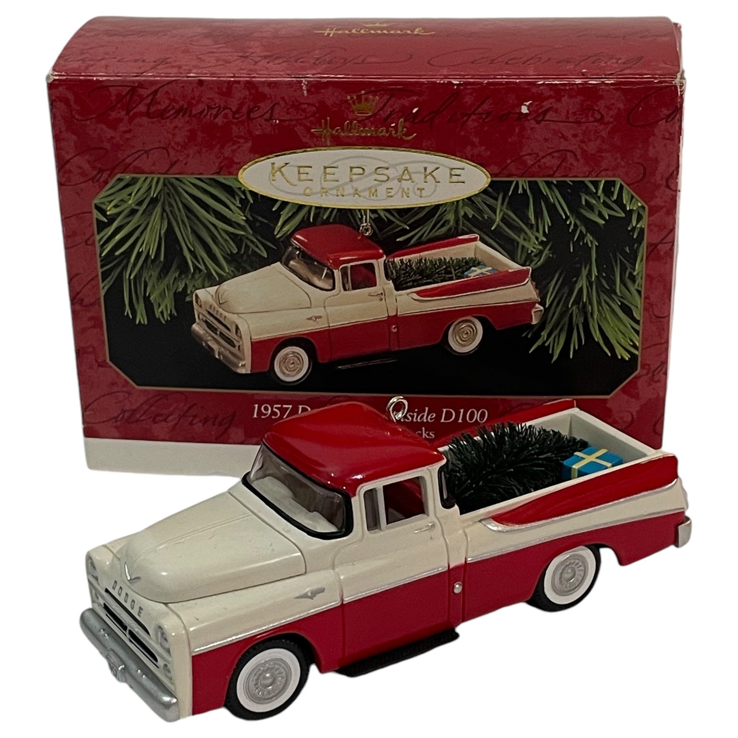 Decoração de Árvore de Natal - Caminhão Dodge Sweptside D100 1957  - Hallmark Keepsake Ornament