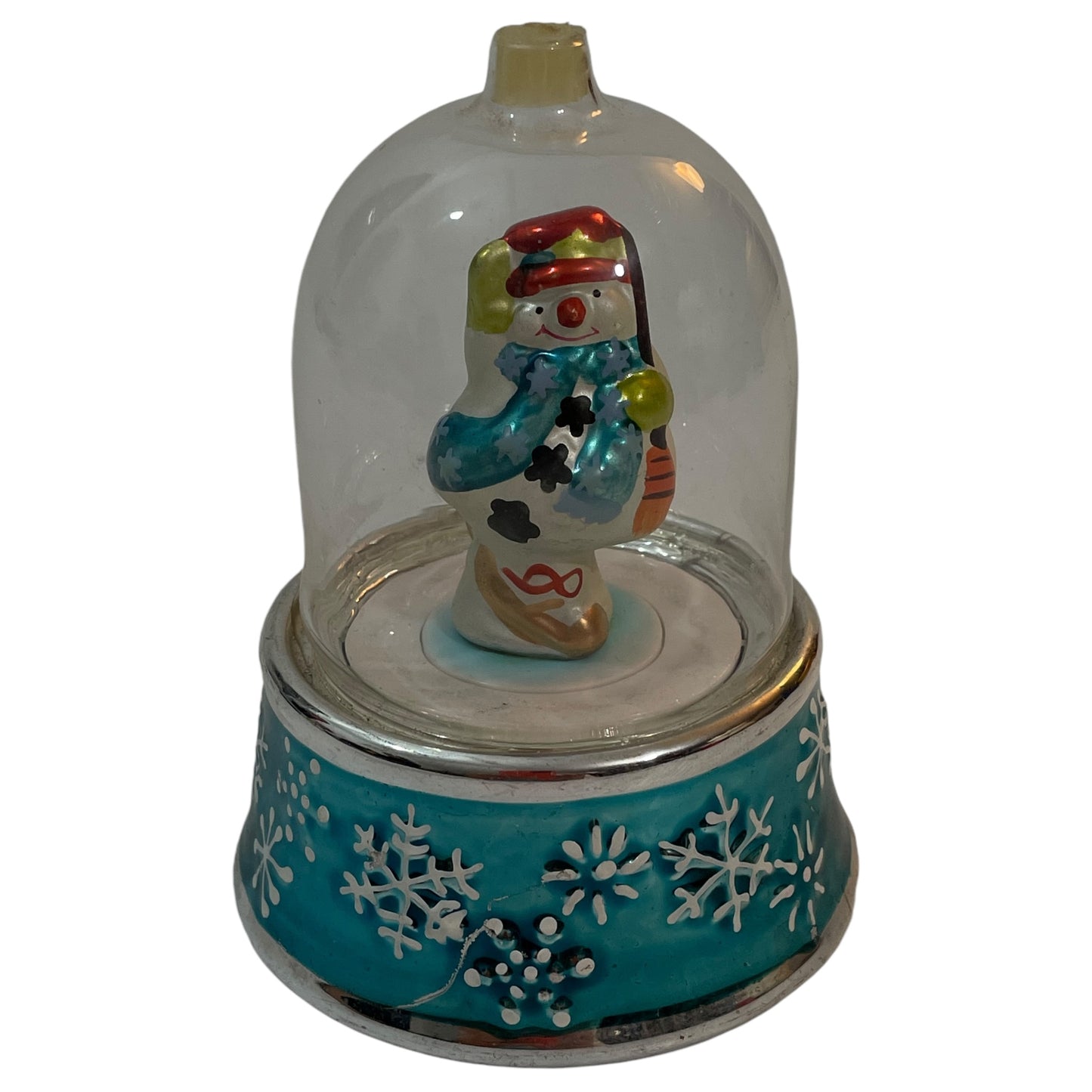 Caixa de Música Natalina Vintage Mr. Christmas – Boneco de Neve Dançante, Colecionável