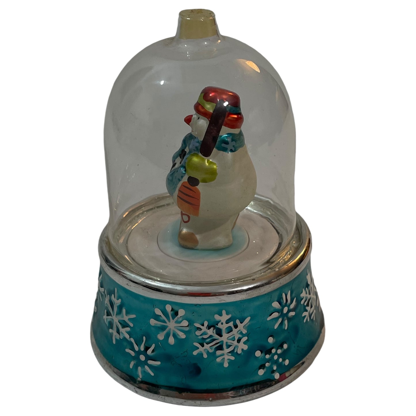 Caixa de Música Natalina Vintage Mr. Christmas – Boneco de Neve Dançante, Colecionável