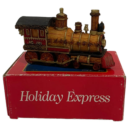 Trem de Natal Vintage 1995 – Holiday Express Locomotiva Cerâmica World Bazaars, com Caixa Original