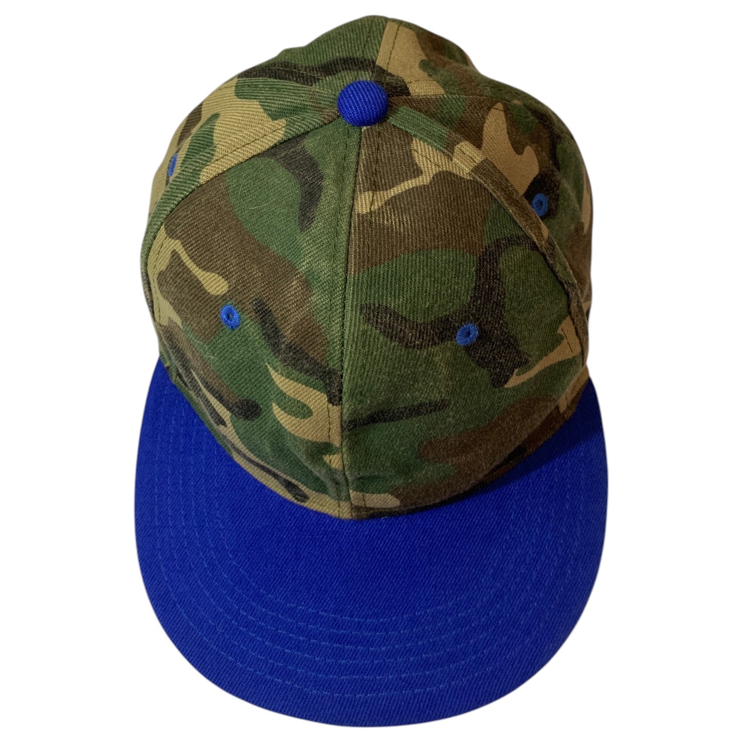 Boné Camuflado com Aba Reta Azul e Snapback Ajustável