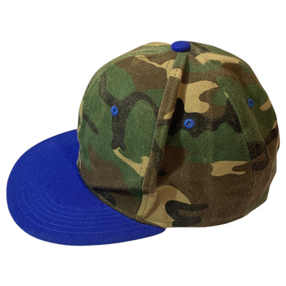 Boné Camuflado com Aba Reta Azul e Snapback Ajustável