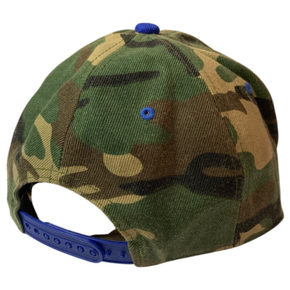 Boné Camuflado com Aba Reta Azul e Snapback Ajustável