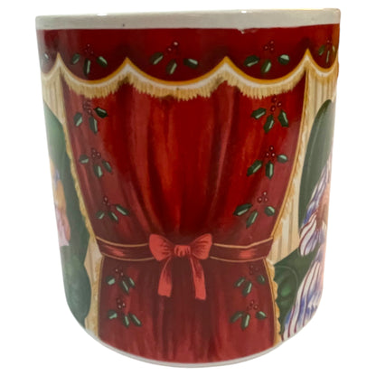 Caneca Vintage de Natal 1993 com Papai Noel e Menina - Sakura INC