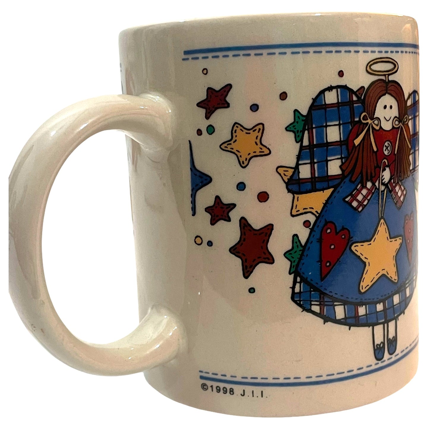 Caneca de Natal Anjo J.I.I. Cartoon Christmas Vintage 1998