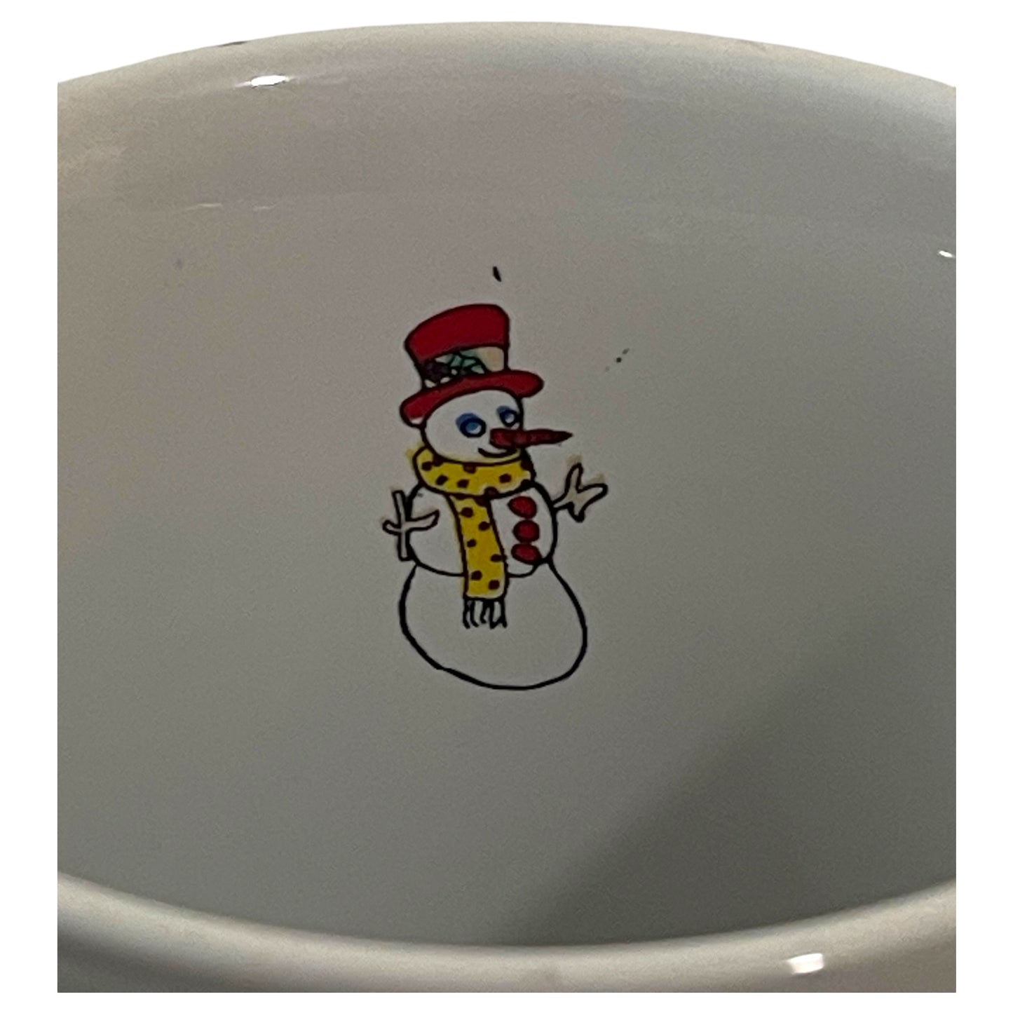 Caneca de Natal Colorida com Árvore, Boneco de Neve e Treno - Design Completo, Vermelho, Branco e Azul