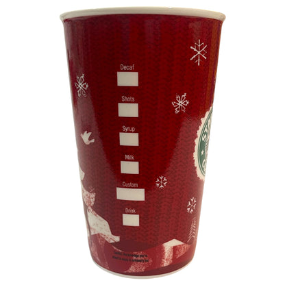 Caneca de Natal 2008 Starbucks Holiday - Edição Limitada com Árvore de Natal e Rena