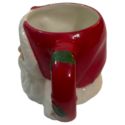 Caneca de Natal Vintage Papai Noel CIB - Cerâmica Vermelha e Branca, Colecionável