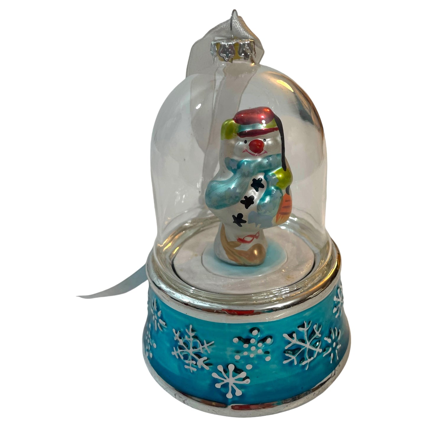 Globo de Neve Musical com Boneco de Neve – Ornamento Vintage para Árvore de Natal Anos 2000