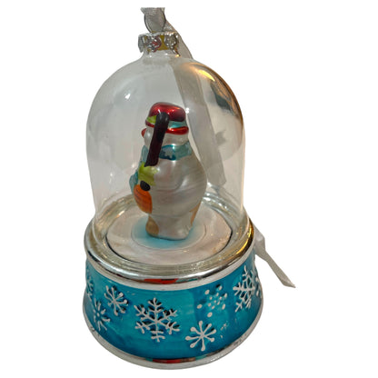 Globo de Neve Musical com Boneco de Neve – Ornamento Vintage para Árvore de Natal Anos 2000