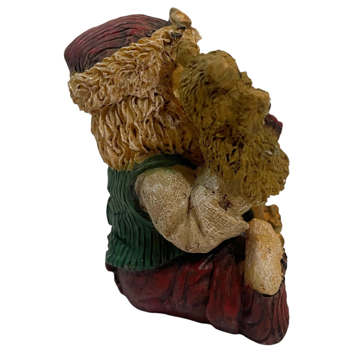 Mini Papá Noel con osito de juguete y cinturón de herramientas – Figura de resina de Albert Price