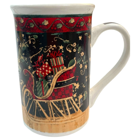 Caneca de Natal Holiday Mug com Treno e Presentes, Decoração Colorida