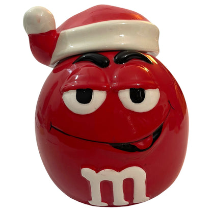 Cookie Jar Natalino M&M’s em Cerâmica Vermelha e Branca, Edição 2017