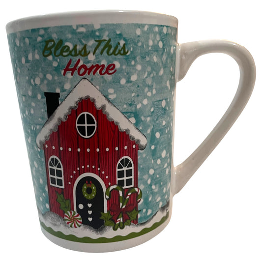 Caneca de Natal Vintage Dolgencorp, LLC "Bless This Home" com Caixa Original