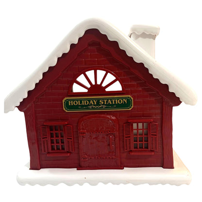 Decoração Natalina Holiday Station Iluminada e Piscante com Personagens - Funciona com Pilhas