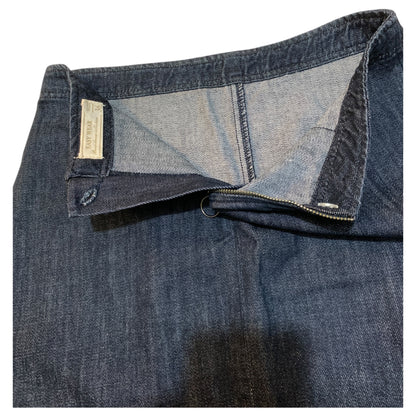 Mini Saia Jeans Azul Escuro Evasê com Zíper Estiloso - Easywear, Tamanho S