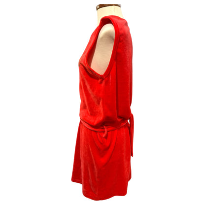 Vestido Curto de Veludo Vermelho Blumarine Beachwear - Tamanho XL