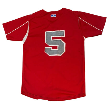 Jersey Baseball Mudville #5, Deportes HS Silva - Tamanho L, Vermelho e Prateado