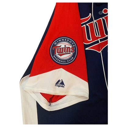 Camisa Jersey Varsity Vintage Minnesota Twins Baseball Club – Azul Marinho e Vermelha – Tamanho XL