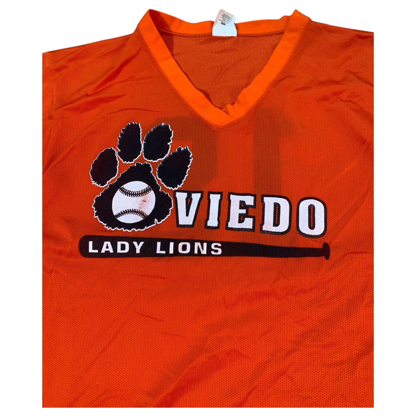 Camisetas Desportivas Oviedo Lady Lions Baseball Jersey Laranja  – Tecido Respirável, Tamanho XL