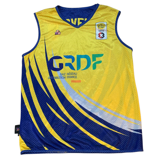 Regata Esportiva Dupla Face GRDF Amarelo e Azul – Marca Basket5 – Tamanho XL