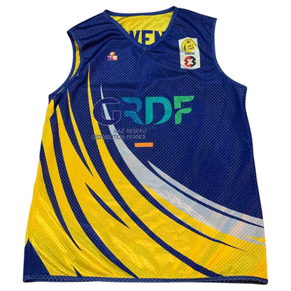 GRDF Yellow and Blue Double-Sided Sports Tank Top – Basket5 Brand – Size XL