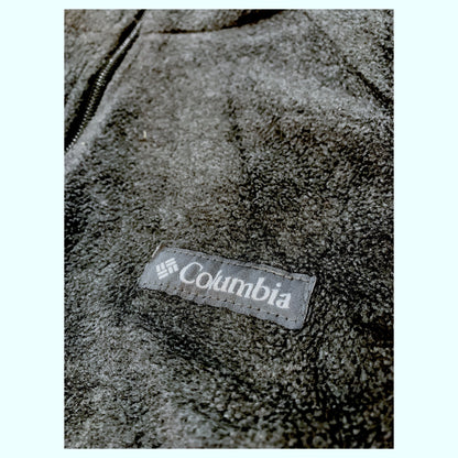 Casaco Columbia Cinza Escuro Fleece Jacket com Gola Alta - Tamanho XL, 2000s