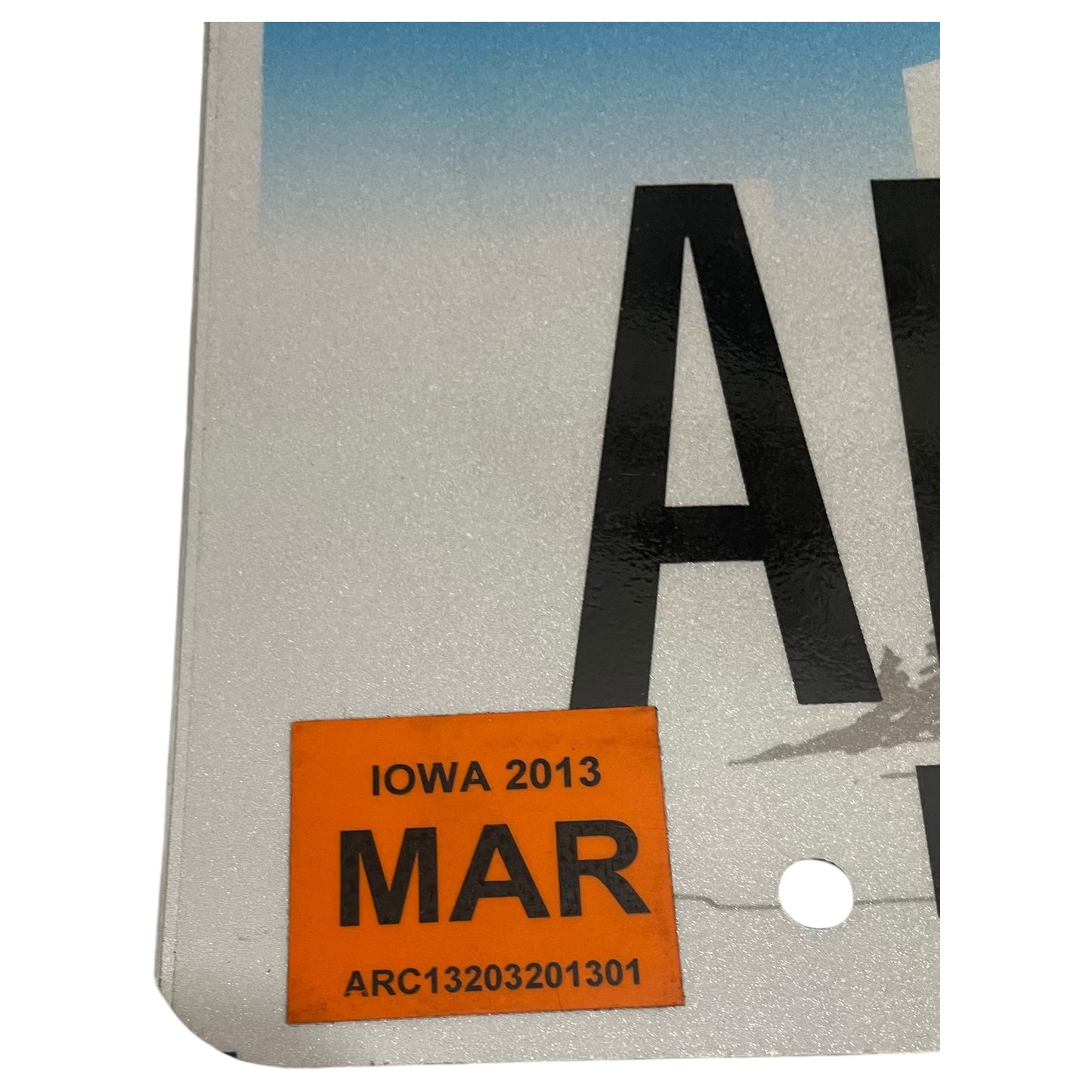 Placa de Carro IOWA Pottawattyame, Março 2013, Original dos EUA - Bom Estado