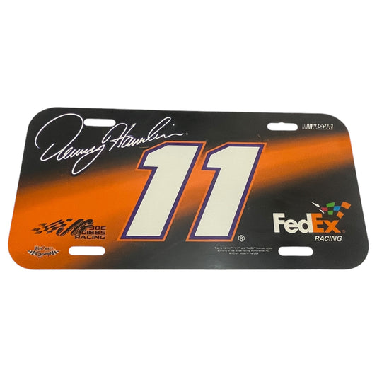 Placa Decorativa de Carro #11 Denny Hamlin, Nascar, Win Craft Racing, FedEx Racing, Joe Gibbs Racing