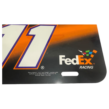 Placa Decorativa de Carro #11 Denny Hamlin, Nascar, Win Craft Racing, FedEx Racing, Joe Gibbs Racing