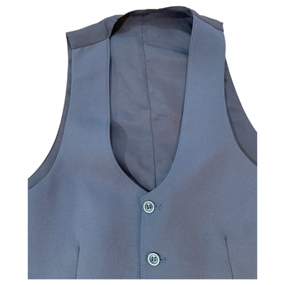 Chaleco ajustable gris vintage formal: elegante aspecto de esmoquin