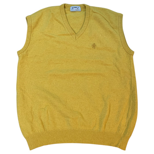 Colete Vintage Amarelo Mostarda de Lã - Alfaiataria Portuguesa Tamanho XL 80s