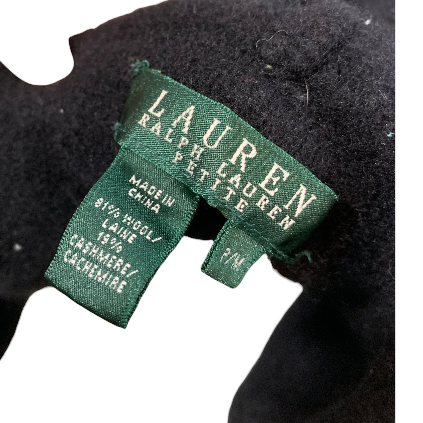 Colete Aberto Preto de Lã e Caxemira – Ralph Lauren Vintage Y2K