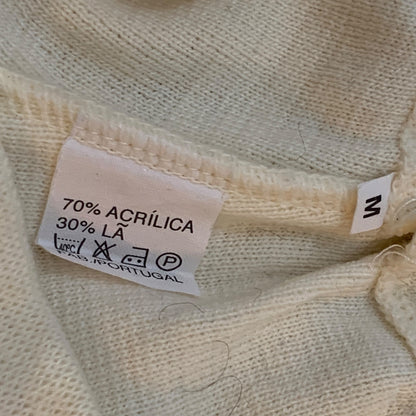 Mini Saia Vintage de Crochê Branco Creme – Alfaiataria Portuguesa Anos 90