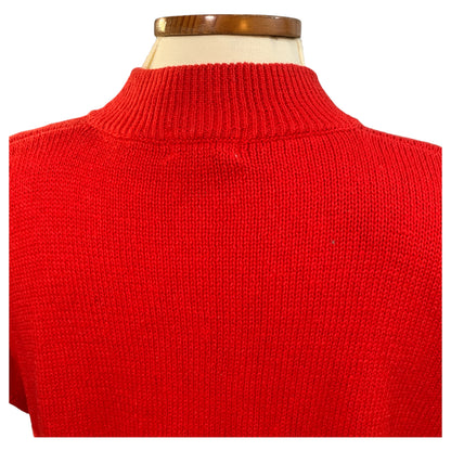 Colete Vintage Vermelho de Crochê Jamie Scott Anos 80 - Feminino e Elegante