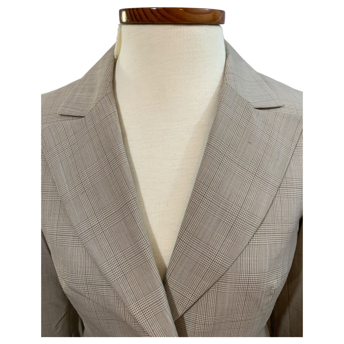 Blazer Feminino Xadrez Bege Ann Taylor Loft Tamanho 2