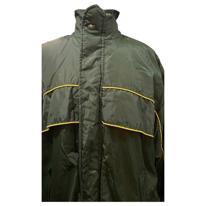 Veste imperméable à col roulé Saillev XL pour homme, vert mousse – Capuche intégrée