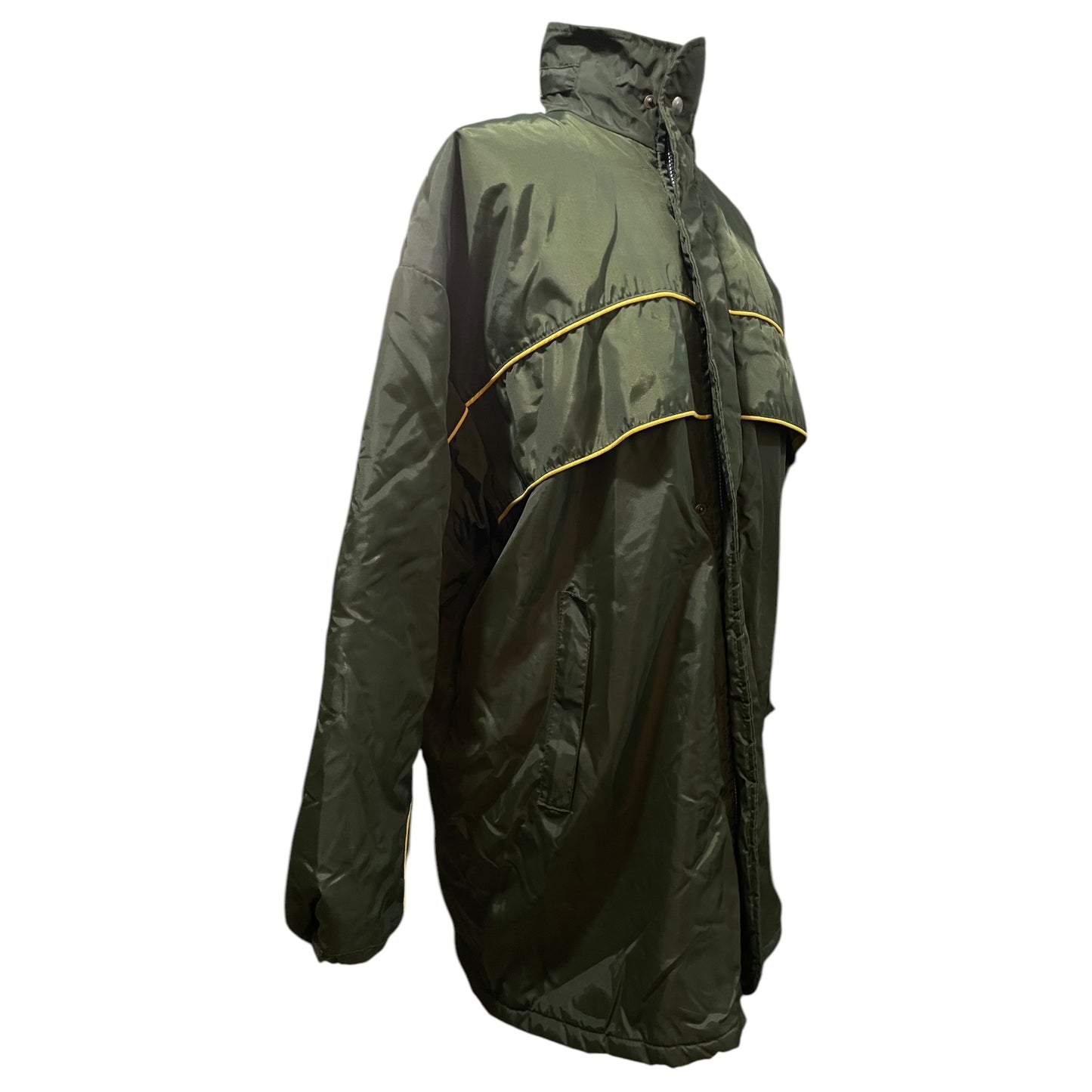 Veste imperméable à col roulé Saillev XL pour homme, vert mousse – Capuche intégrée