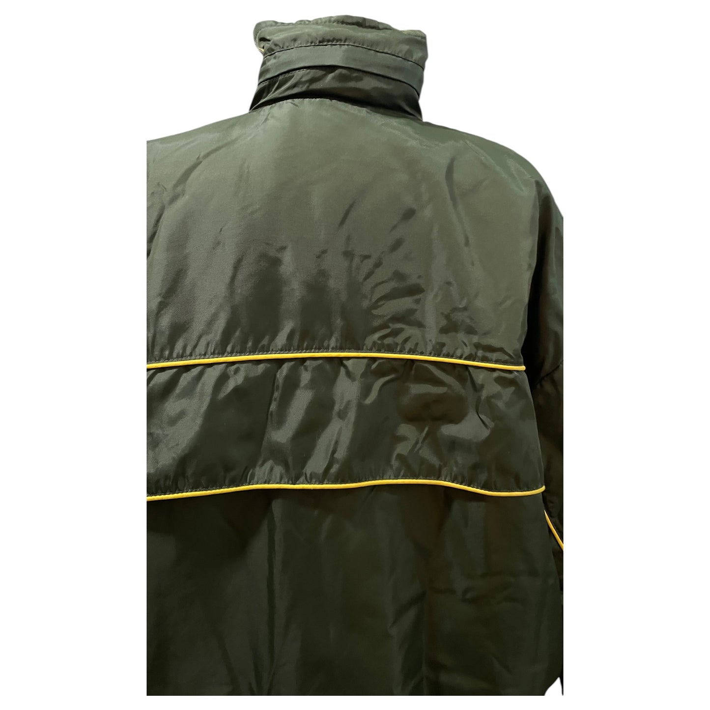 Veste imperméable à col roulé Saillev XL pour homme, vert mousse – Capuche intégrée