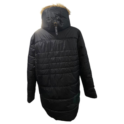 Manteau long matelassé noir pour homme avec capuche et fourrure Code Collection XL – Imperméable